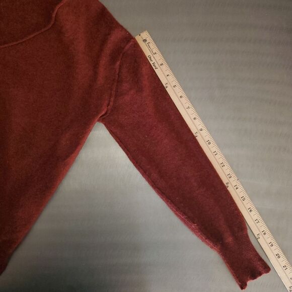 Free People Harmony Cashmere V Neck Pull Over Sweater Rust Orange Red Medium - Picture 7 of 11